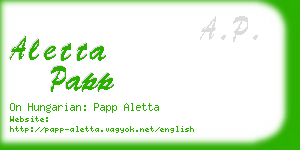 aletta papp business card